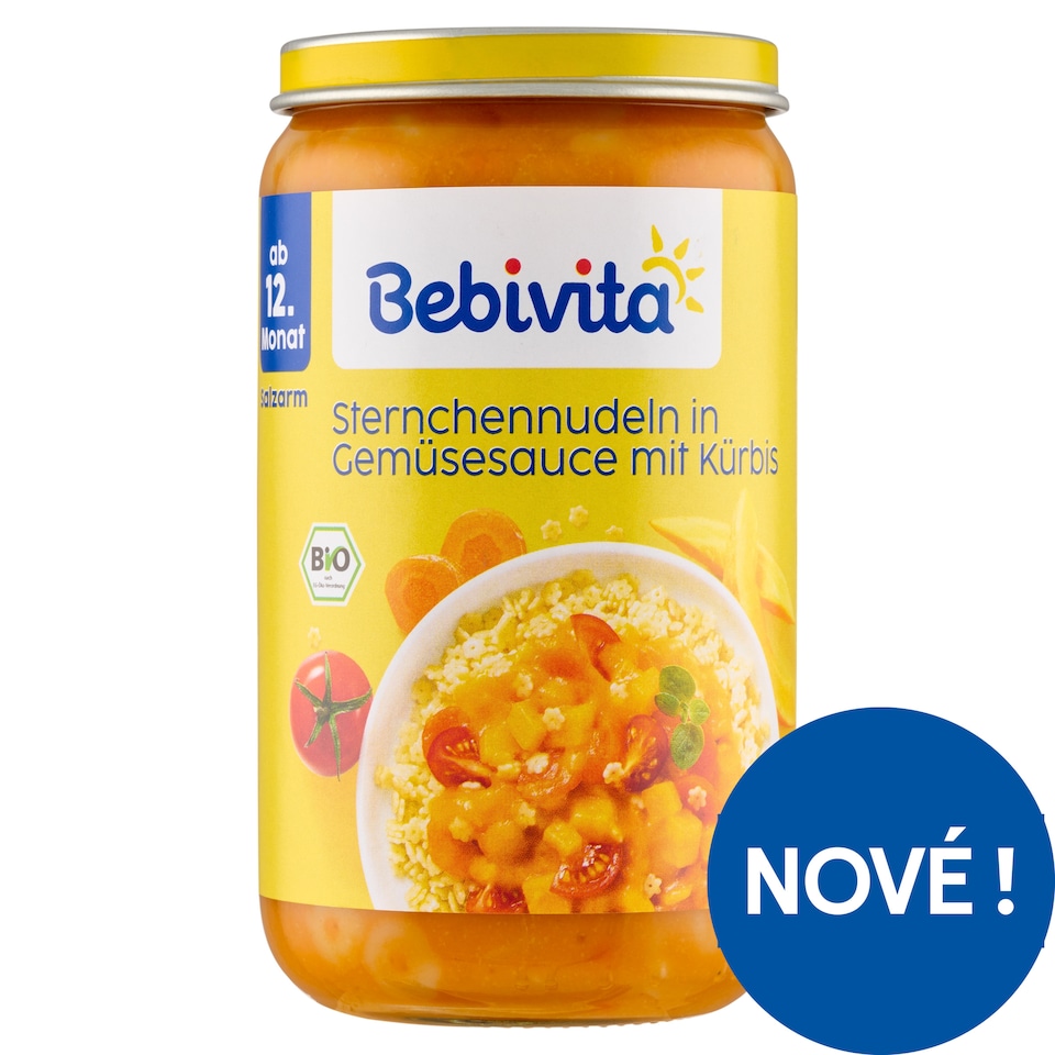 Obrázek 1 pro produkt Bebivita Bio těstoviny, dýně a zeleninová omáčka 250g