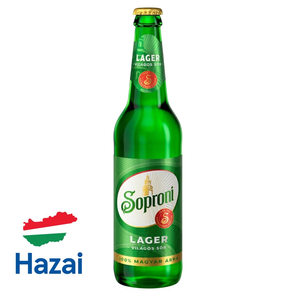 Soproni világos sör 4,5% 0,5 l palack