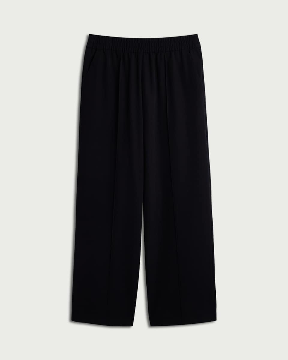 image 1 of F&F Wide Leg Pintuck Trousers in Black