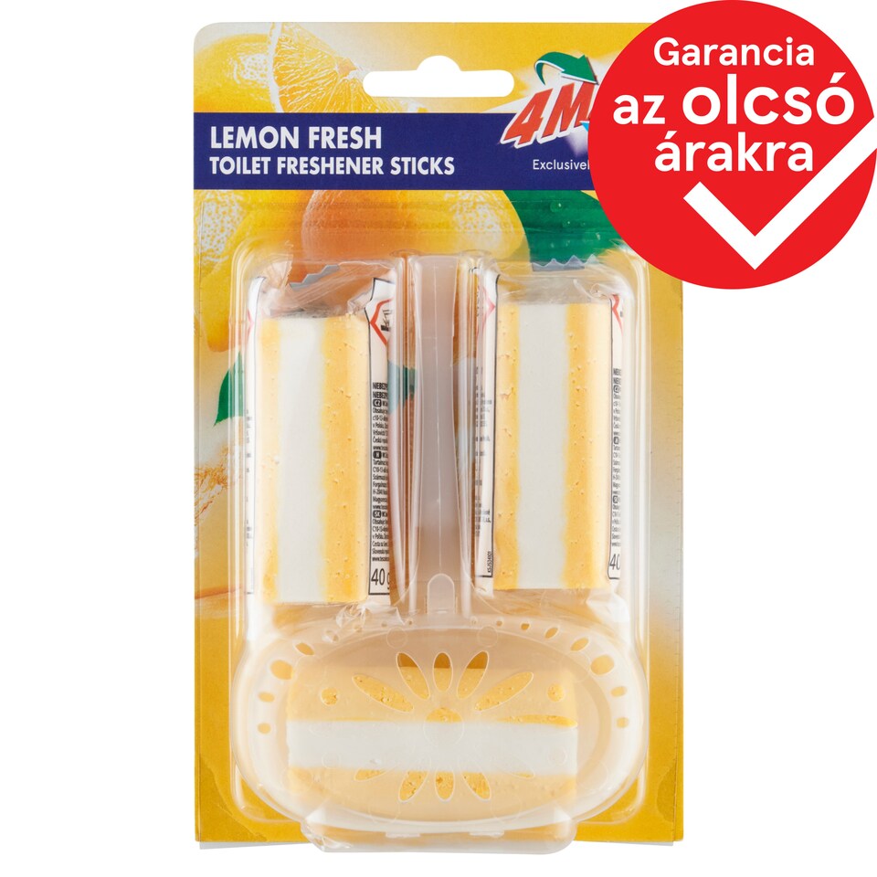 4MAX Lemon Fresh Toilet Freshener Stick 3 x 40 g (120 g)