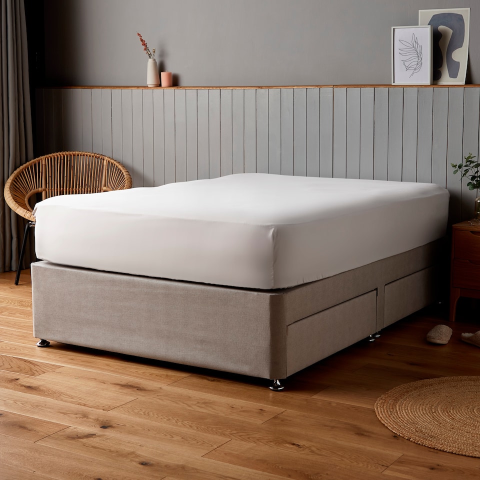 image 1 of Silentnight Refresh White Fitted Sheet- King