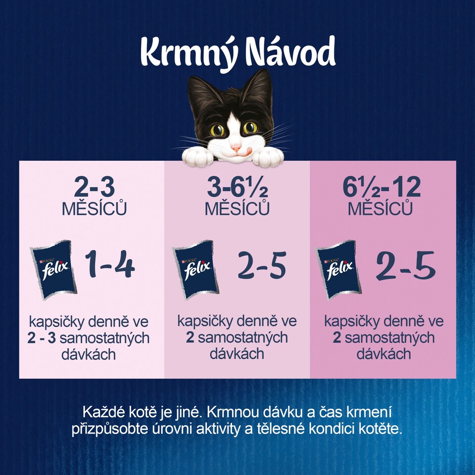 Obrázek 1 pro produkt Felix Fantastic Junior kapsičky pro koťata kuře, losos v želé 4 x 85g