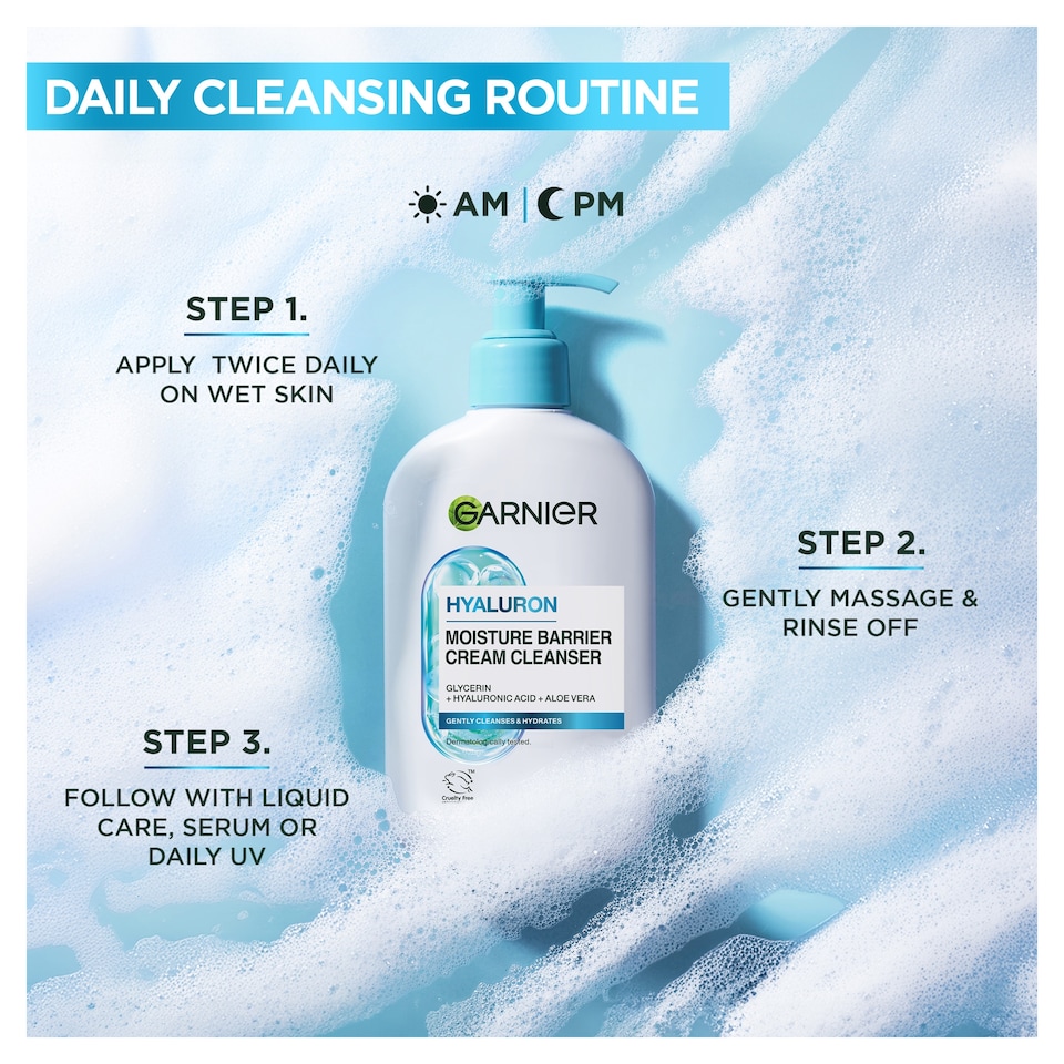 image 1 of Garnier Skinactive Soothing Aloe Cream Cleanser 250ml