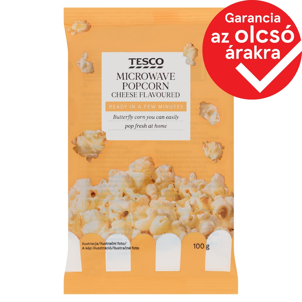 Tesco sajtos ízű, mikrohullámú sütőben elkészíthető pattogatni való kukorica 100 g