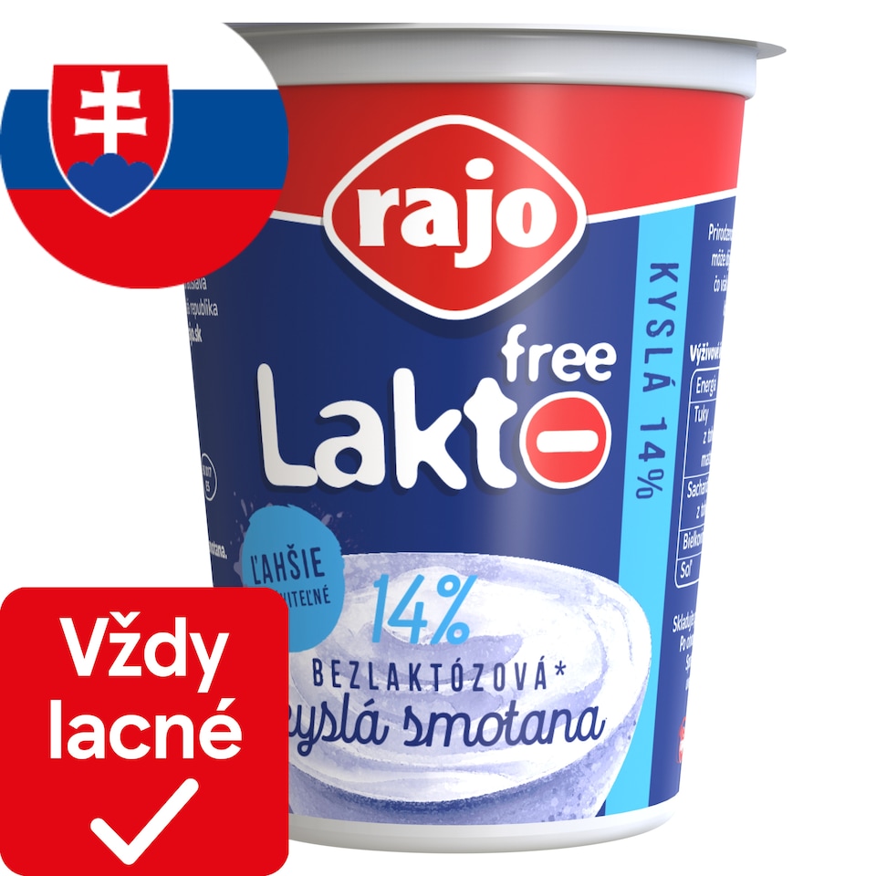 obrázok 1 z Rajo Lakto Free Smotana kyslá 14% 200 g
