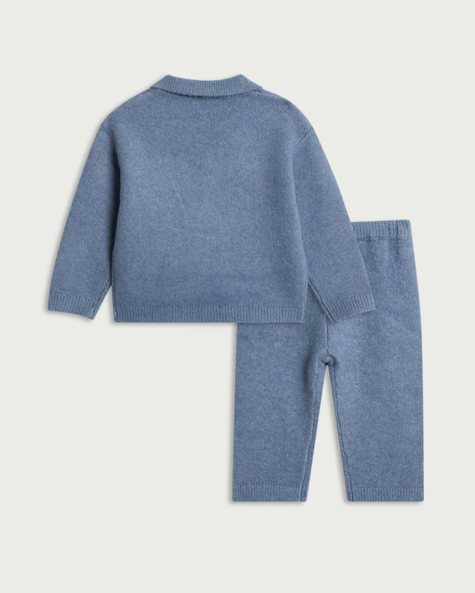 image 1 of F&F Baby 2-Piece Knitted LA Set in Blue