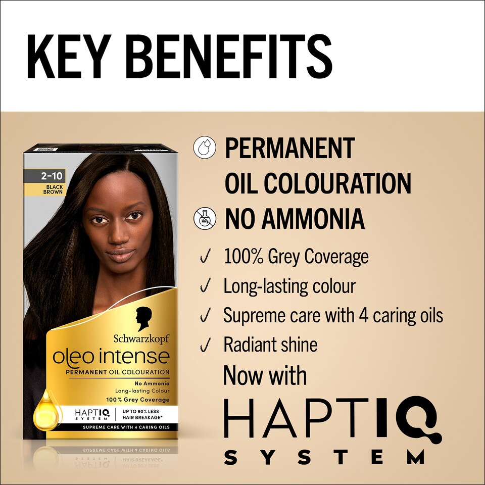 image 1 of Schwarzkopf Oleo Intense Permanent Oil Colouration - 2-10 Black Brown
