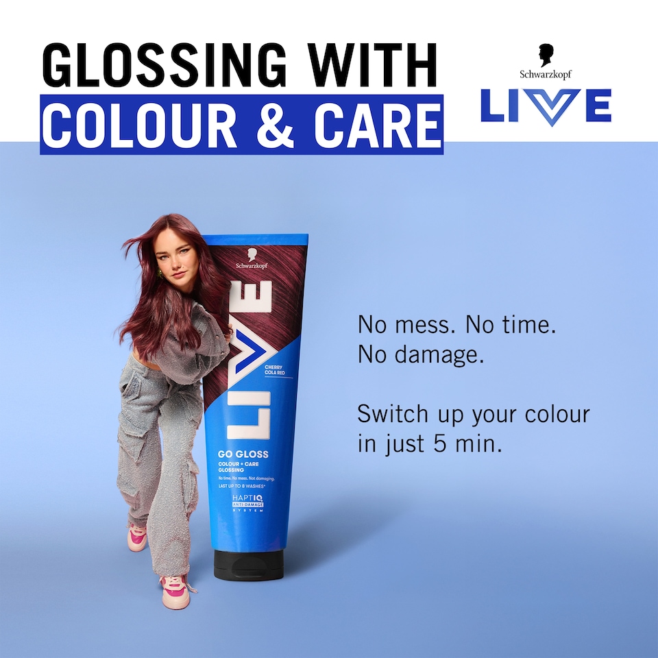image 1 of Schwarzkopf LIVE Go Gloss Cherry Cola Red Colour & Shine Hair Gloss 150ml