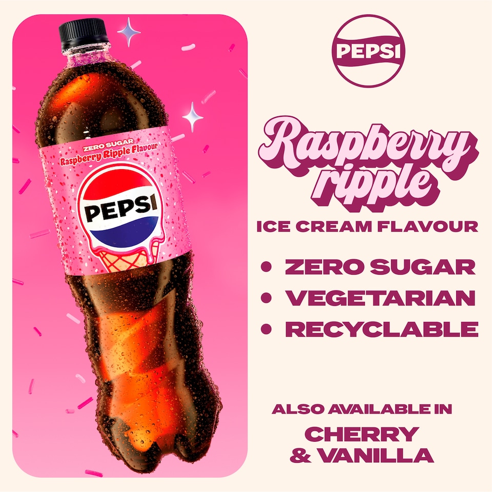 image 1 of Pepsi Zero Sugar Raspberry Ripple Flavour 1.25L