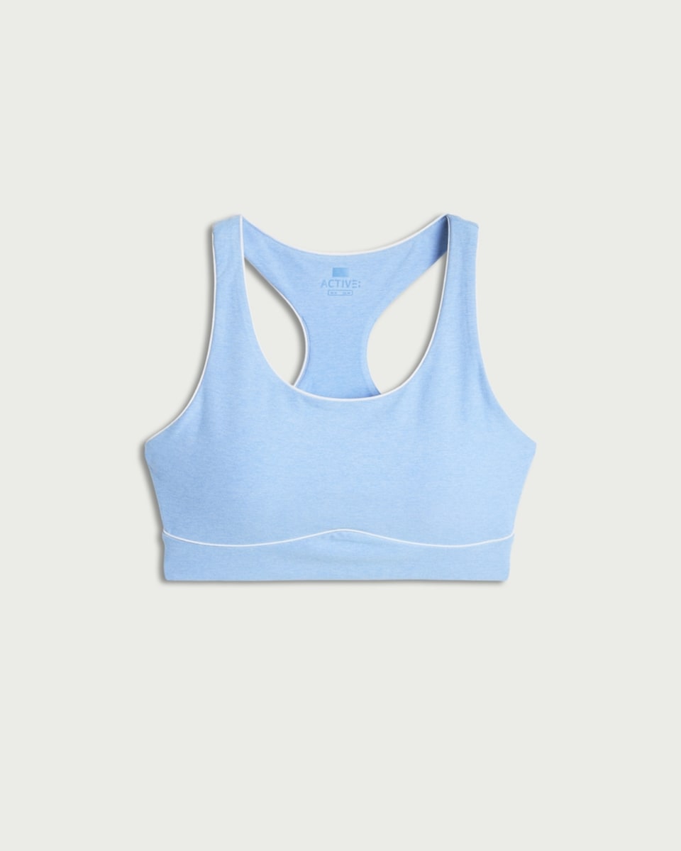 image 1 of F&F Active EVERYHOUR Racerback Crop Top in Blue