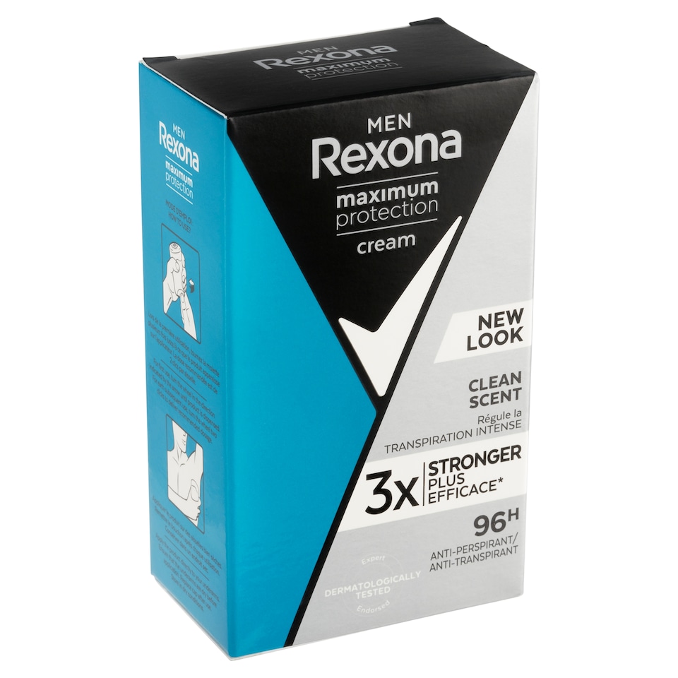 Obrázek 1 pro produkt Rexona Men Maximum Protection Clean Scent tuhý krémový antiperspirant pro muže 45ml