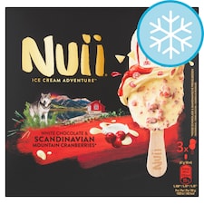 Nuii White Chocolate & Scandinavian Cranberries Ice Cream Sticks 270ml (3x90ml)