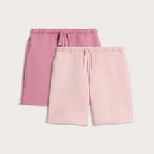 F&F 2-Pack Cotton Rich Wide Leg Drawstring Joggers in Pink