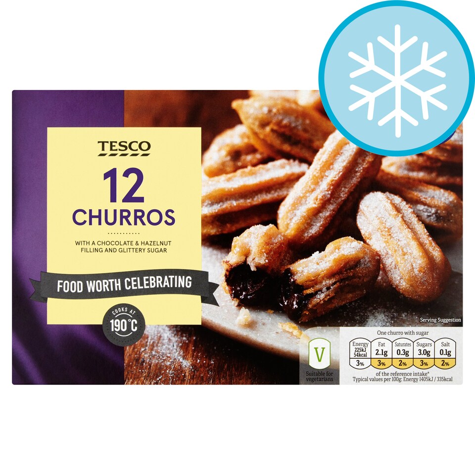 Tesco Choc & Hazelnut Churros 220g Tesco Groceries