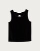 image 1 of F&F Girls Velvet Bow Back Top in Black