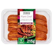 Tesco Plant Chef 4 Smokey Maple Bbq No-Pork Belly Slices 215G