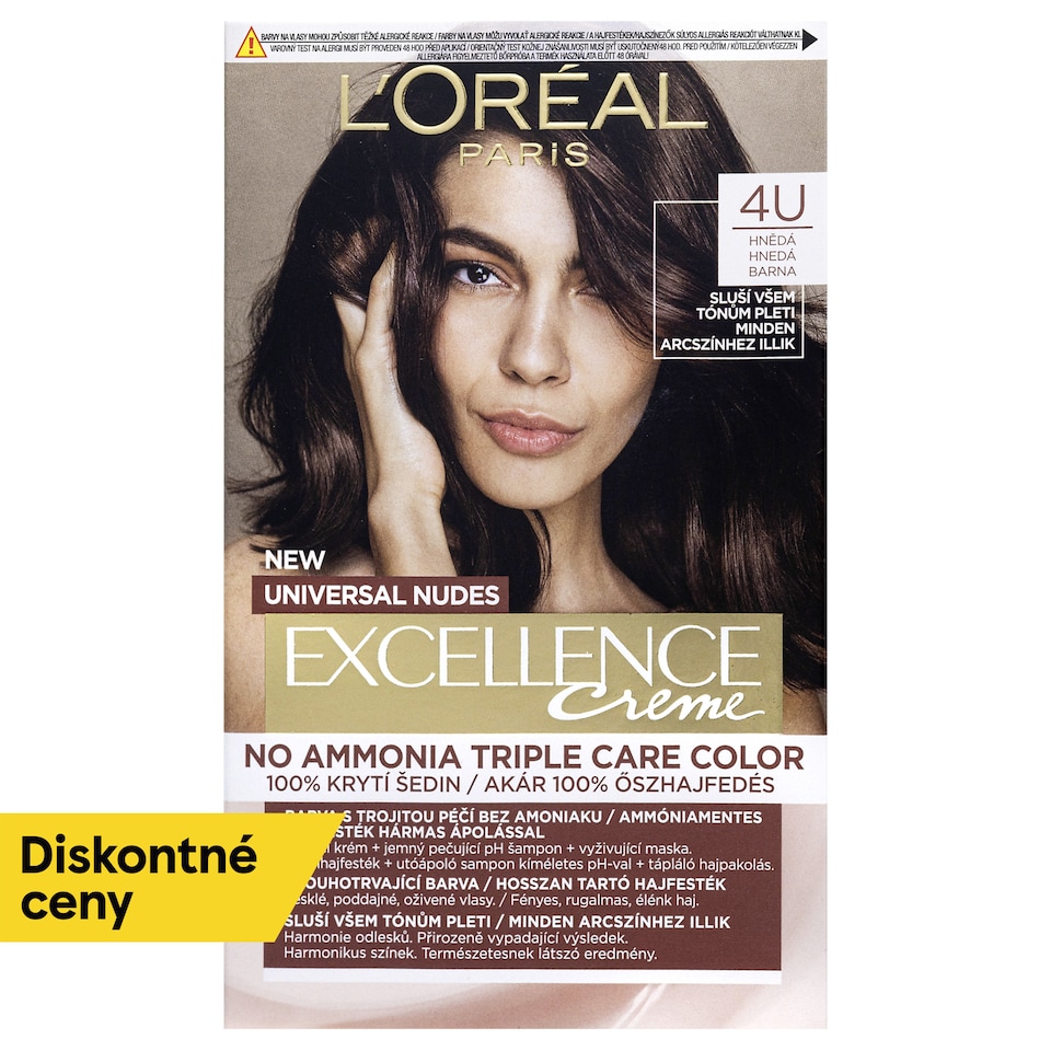 L'Oréal Paris Excellence Creme Universal Nudes permanentná farba na vlasy 4 U Hnedá