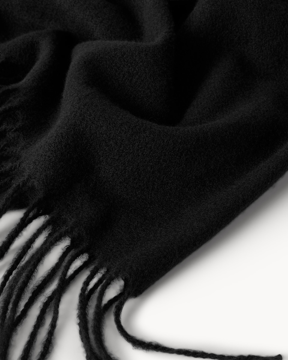 image 1 of F&F Fringed Scarf in Black