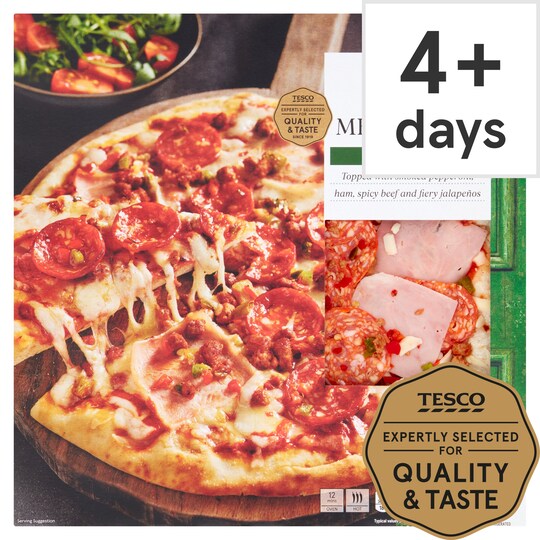 Tesco Stonebaked Spicy Meat Feast Pizza 305G Tesco Groceries