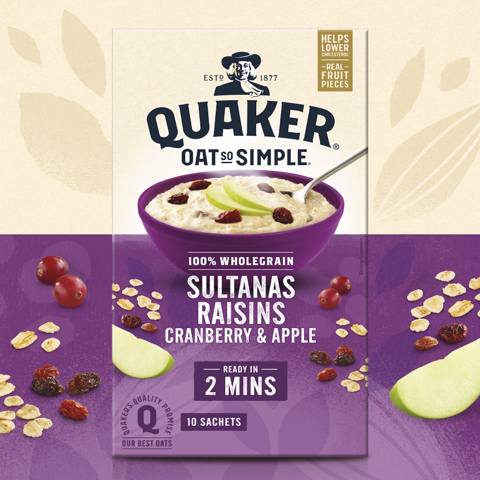 image 1 of Quaker Oat So Simple Sultana & Raisin Porridge Sachets 10x38.5g