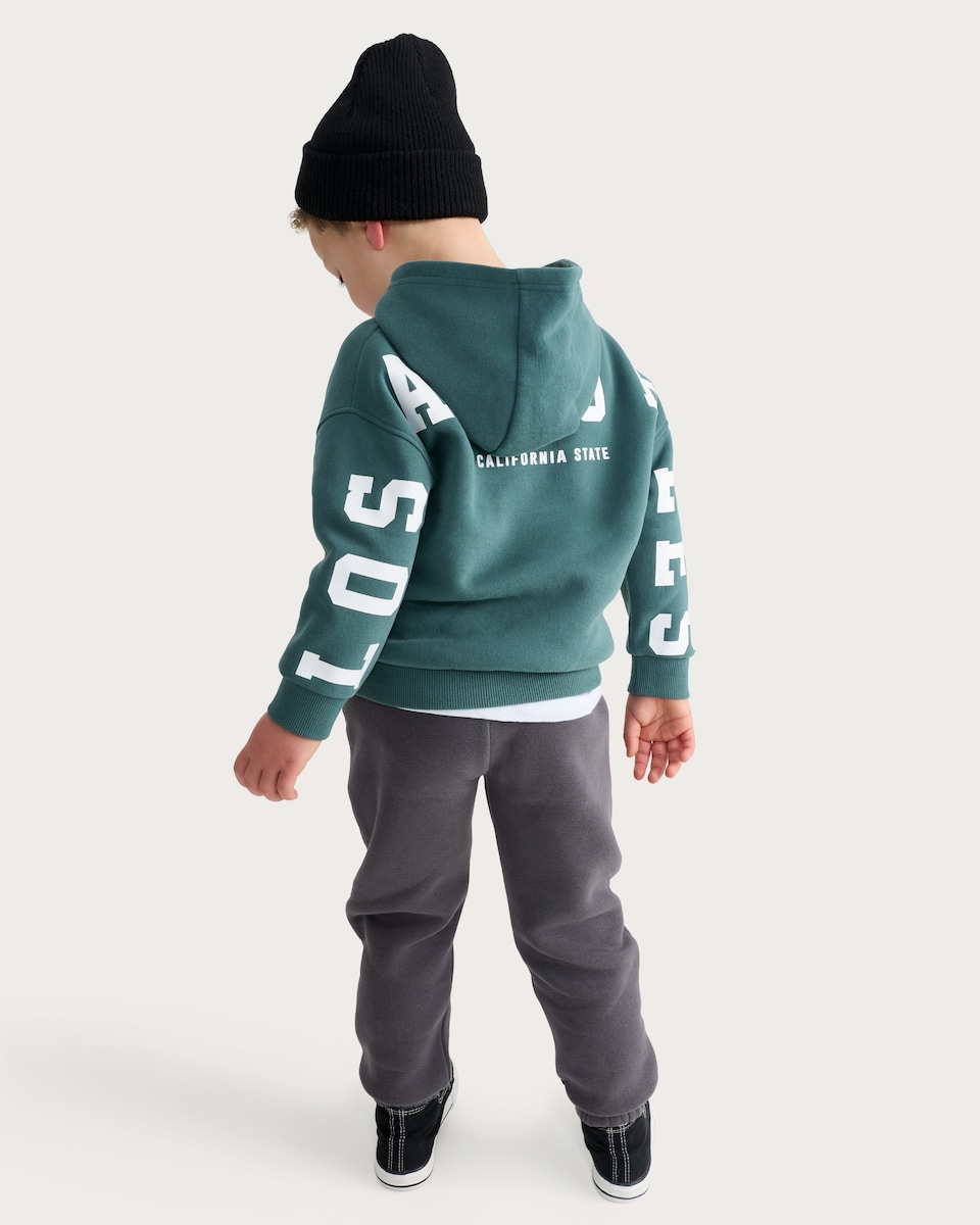 image 1 of F&F Boys Cotton Rich Los Angeles California Hoodie and Joggers in Grey