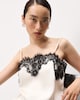 image 2 of The F&F Edit Satin Lace Trim Co-ord Cami Top in Ivory
