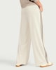 image 3 of F&F Active AFTERCLASS Side Stripe Wide Leg Joggers in Cream