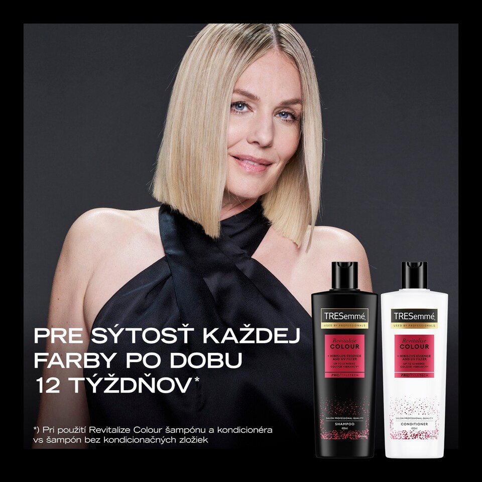obrázok 1 z TRESemmé Revitalise Colour šampón s UV filtrom a ibištekom na farbené vlasy 400 ml