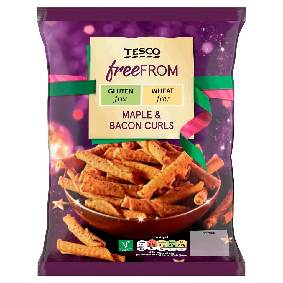 Tesco Free From Maple & Bacon Curls 150g