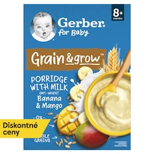 GERBER Mliečna kaša pšenično-ovsená banán a mango 200 g
