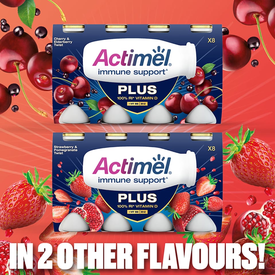 image 1 of Actimel Plus 100% Vitamin D Mango & Turmeric Live Yoghurt Drink Multipack 8x100g