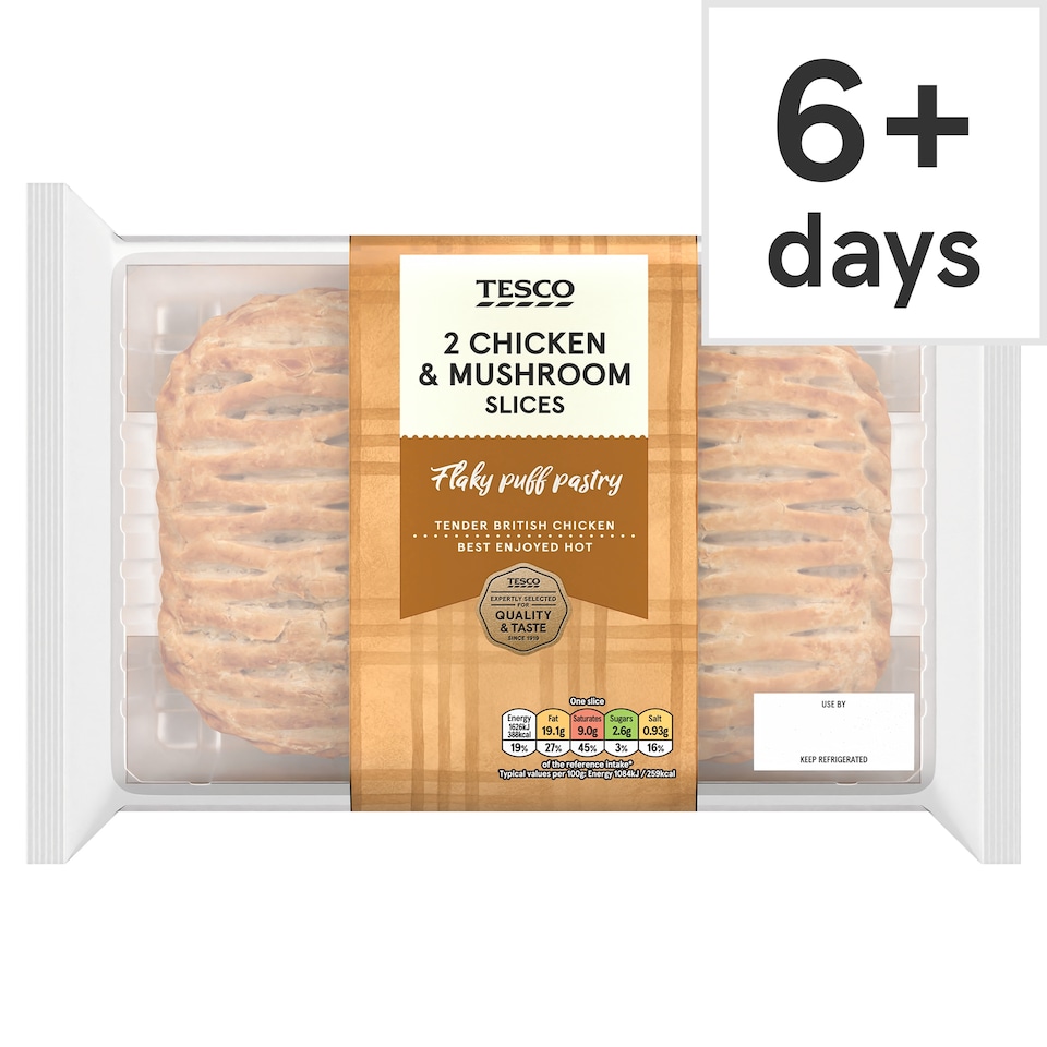 Tesco 2 Chicken & Mushroom Slices 300g