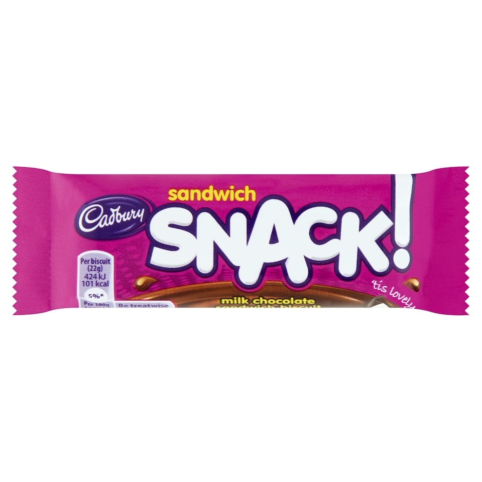 Cadbury Snack Sandwich Chocolate Biscuit 22G