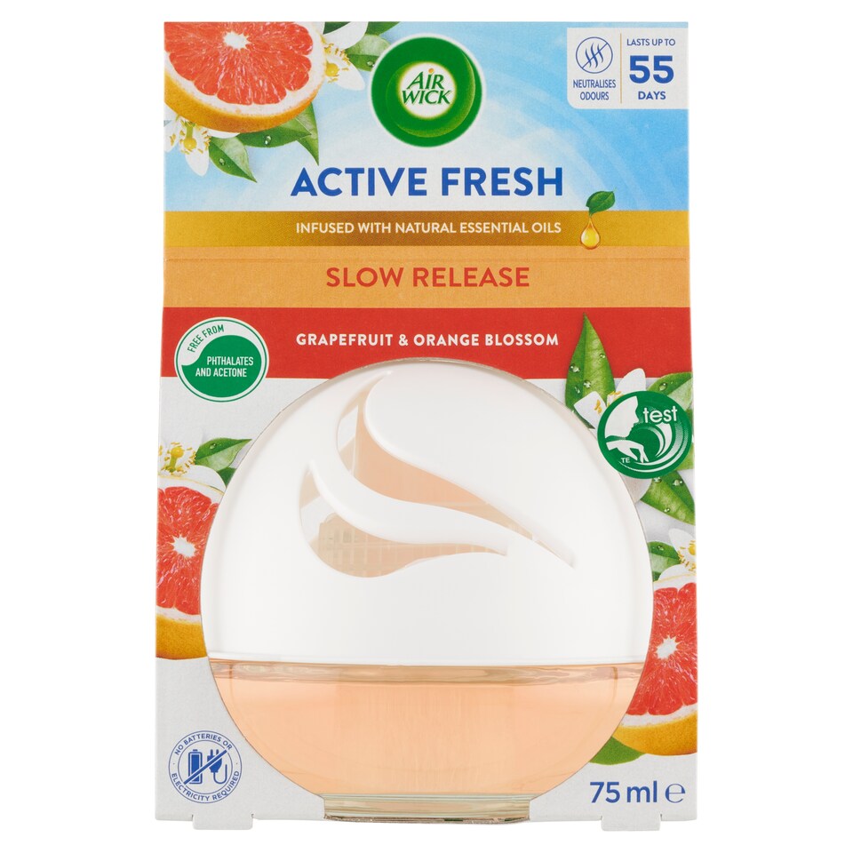 image 1 of Air Wick Active Fresh Grapefruit & Orange Blossom Air Freshener 75ml