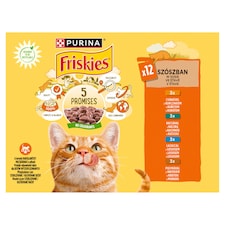 Friskies kapsičky pro kočky kuře, kachna, losos, krůta ve šťávě 12 x 85g