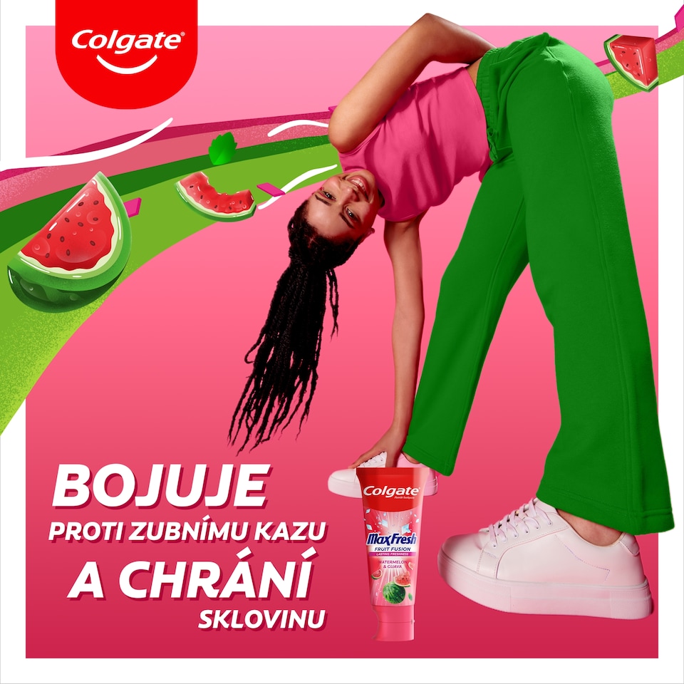 Obrázek 1 pro produkt Colgate Max Fresh Fruit Fusion Watermelon ochucená zubní pasta 75ml
