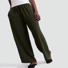 F&F Wide Leg Drawstring Trousers in Olive
