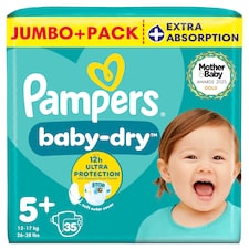 Pampers Baby Dry Size 5+ Essential Pack 35