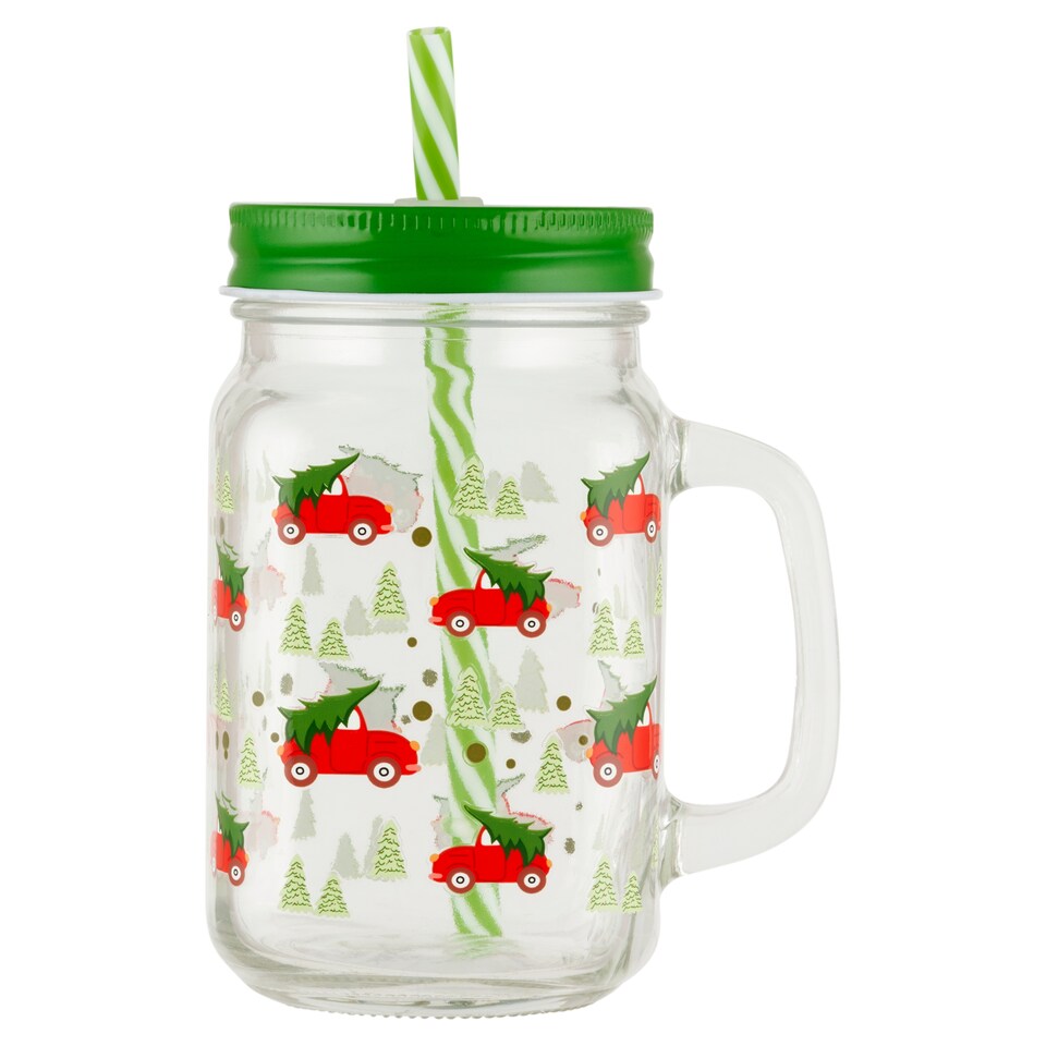F&F Home X-Mas Car Straw Jar 450 ml