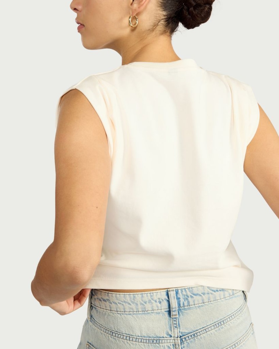 image 1 of F&F Pure Cotton Sleeveless Top in White