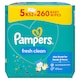 Pampers Fresh Clean Nedves Törlőkendő, 5 csomag = 260 db  1. kép