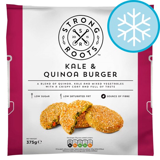 Strong Roots Kale & Quinoa Burger 375G Tesco Groceries
