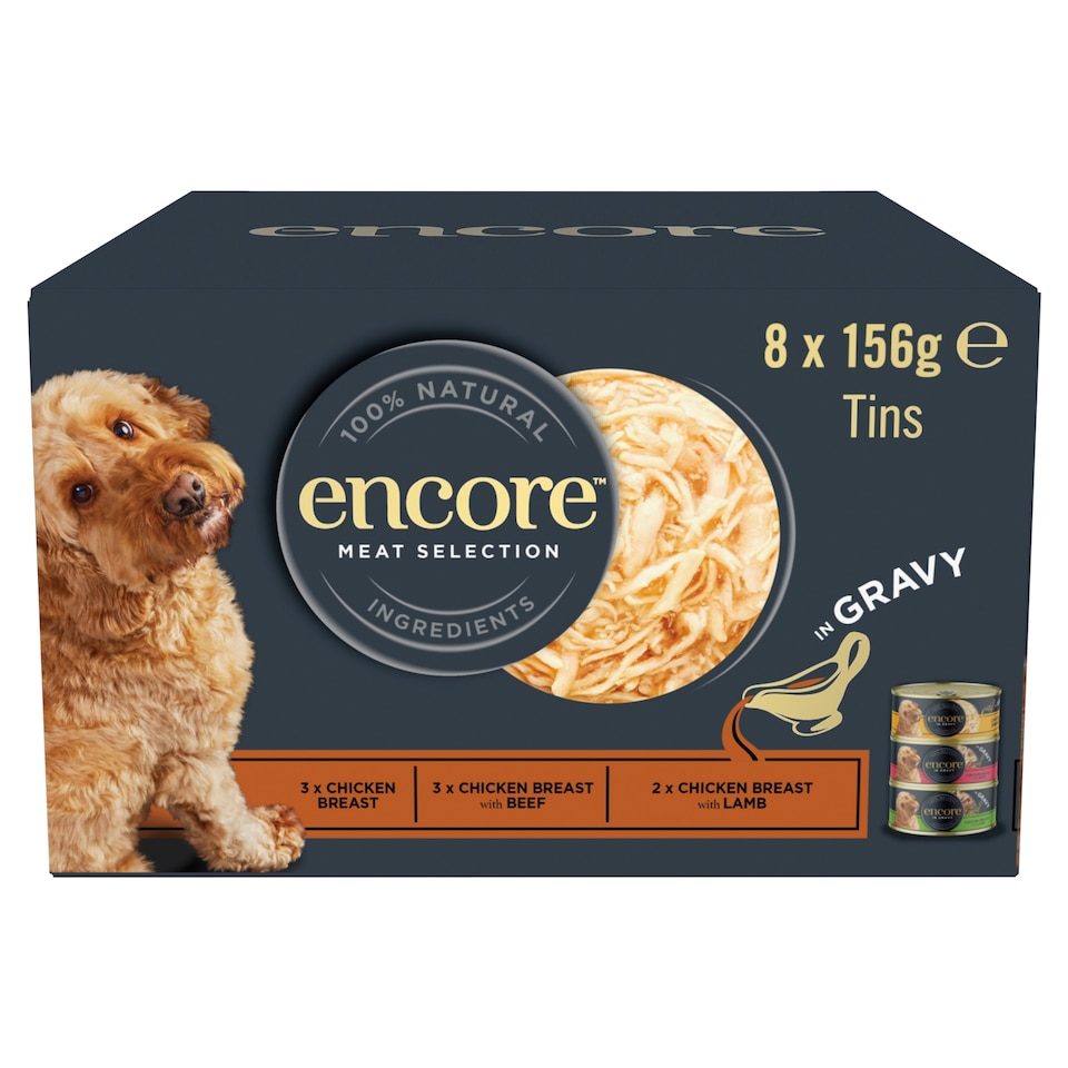 image 1 of Encore Dog Tins Meat Selection in Gravy 8x156g