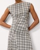 image 2 of F&F Mesh Check Midi Dress in Multi