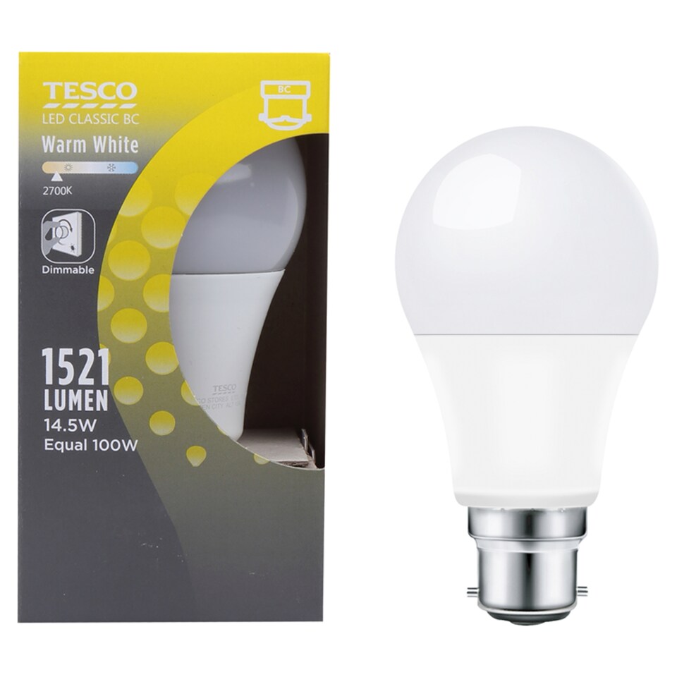 Tesco Led Classic 100W Bayonet Cap Dimmable