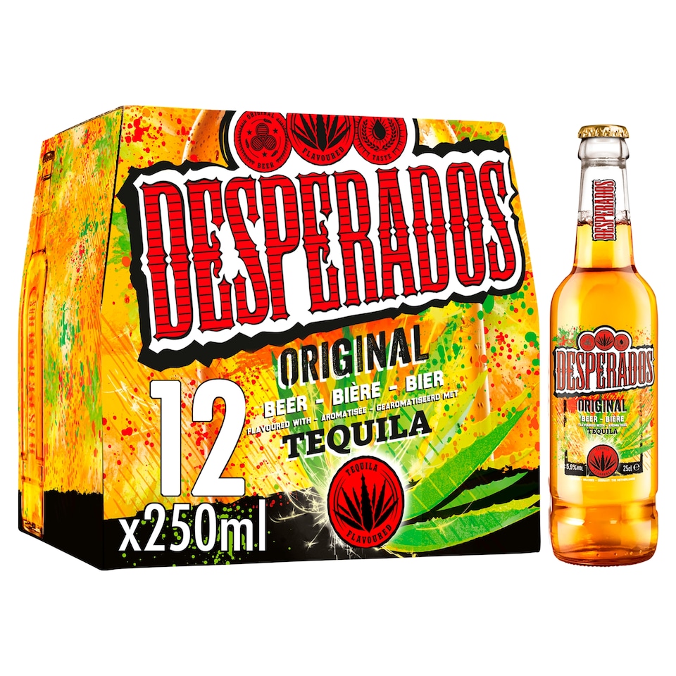 Desperados Tequila Flavoured Lager Beer Bottle 12x250ml