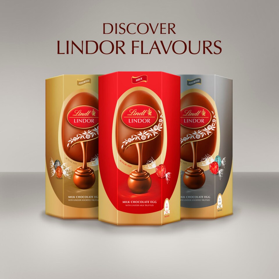 image 1 of Lindt Milk Chocolate Egg With Assorted Truffles 348G