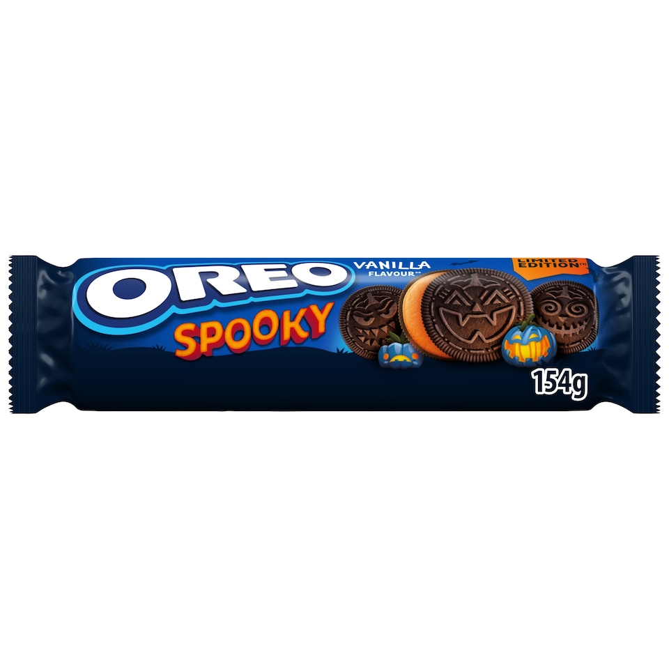 Oreo Spooky Vanilla Flavoured Cream Filled Cocoa Biscuits 154 g