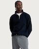 image 1 of F&F Cotton Rich Ribbed High Neck Half Zip Sweatshirt in Navy