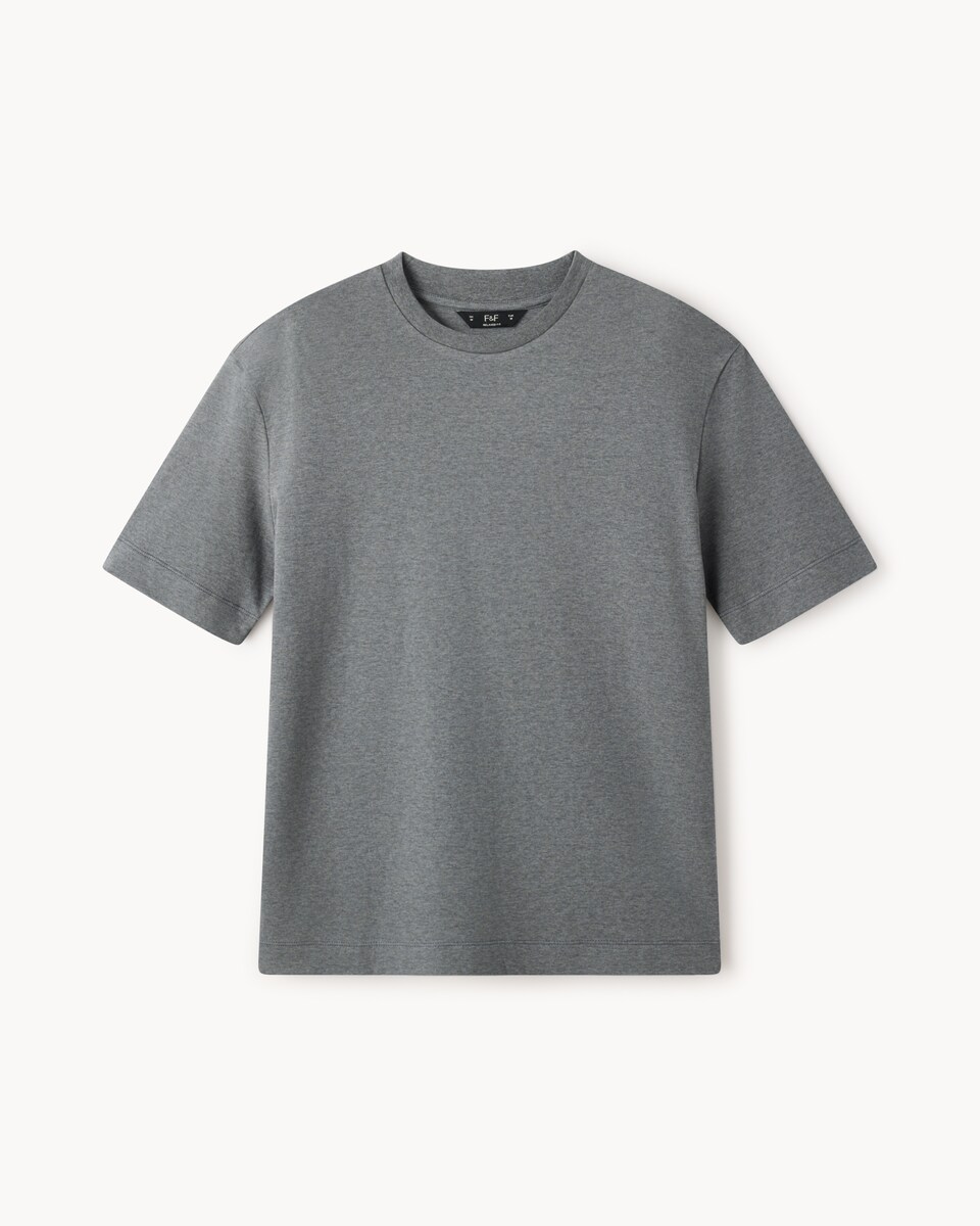 image 1 of F&F Pure Cotton Relaxed Fit T-Shirt in Grey Marl
